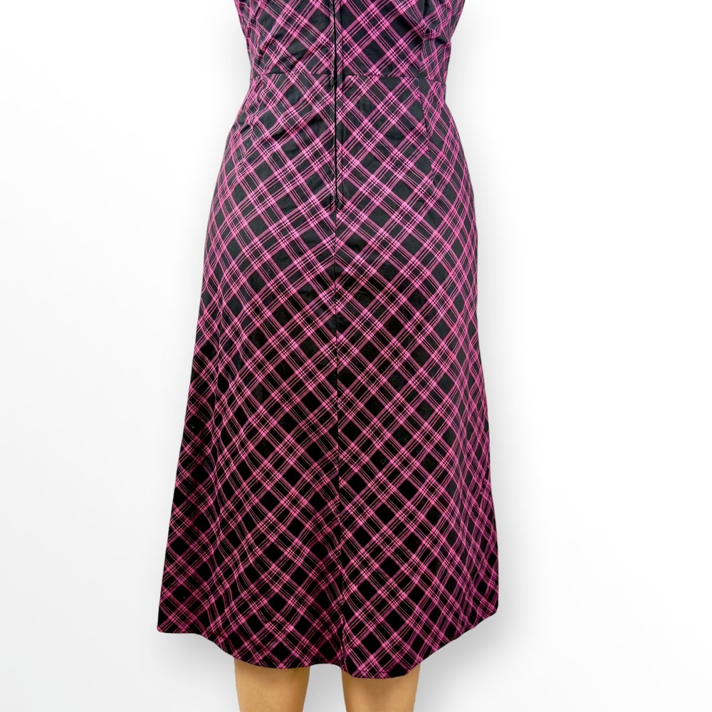 Y2K Plaid Strapless Pink Midi Dress Ruby Rox  Belt Coquette Punk Tartan Size M - Picture 6 of 8